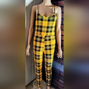 LIKE NEW!! Jolie & Joy By FCT With Love Plaid Jumpsuit. Size L